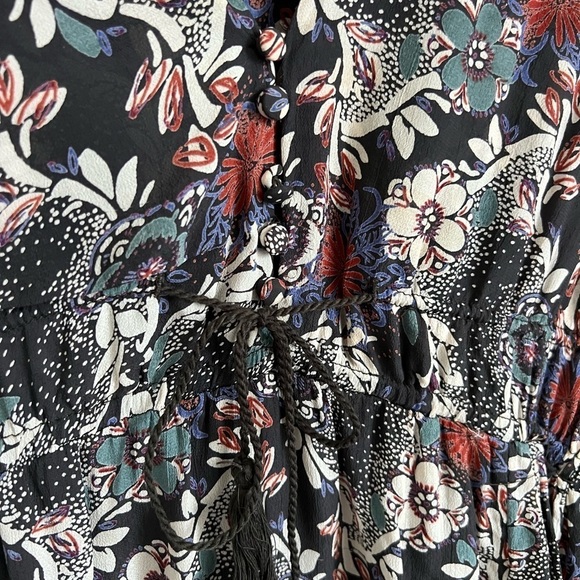 Free People Dark Floral Boho Stealing Fire Tunic Dress - Picture 4 of 7